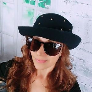 Navy 100% Wool Felt Bowler Hat